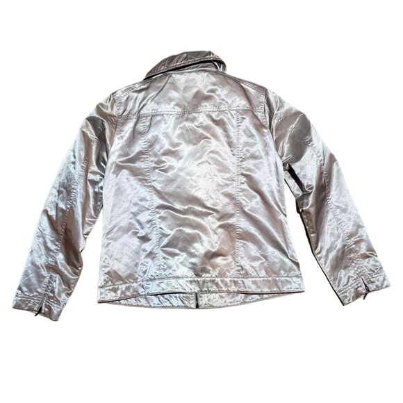 Y2K Indie Sleaze Downtown Girl Metallic Champagne Gold Jacket - Picture 2 of 6